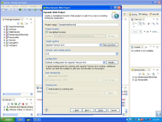 Create a Dynamic web project using STS – MV Techbytes