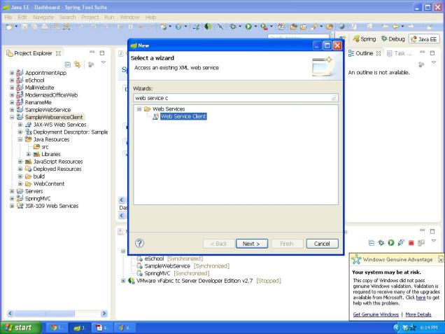Select webservice cliet