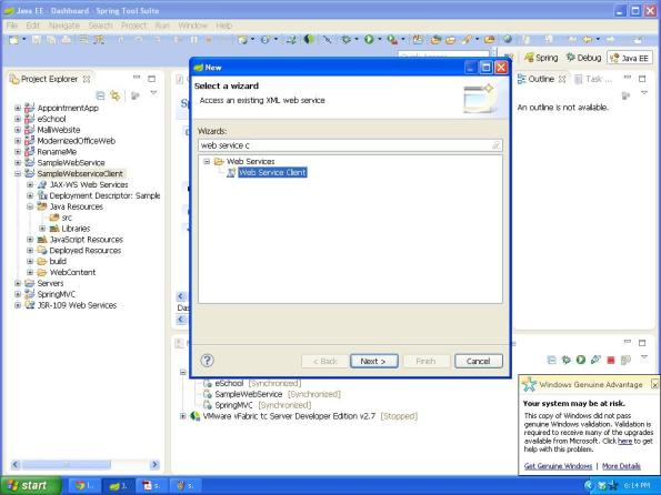 Select webservice cliet