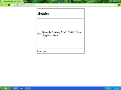 Sample Spring MVC With Tiles framework application Sample Spring MVC With Tiles framework application